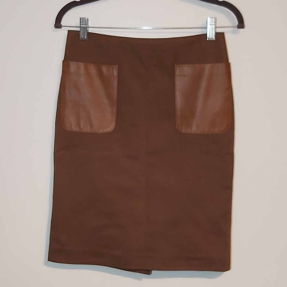 Club monaco high waist pencil skirt leather pocket